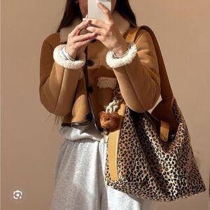 Stoney Clover Lane Leopard Slouchy Tote